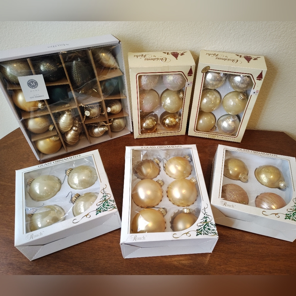 Mixed Bundle Of Mostly All Gold Ornaments